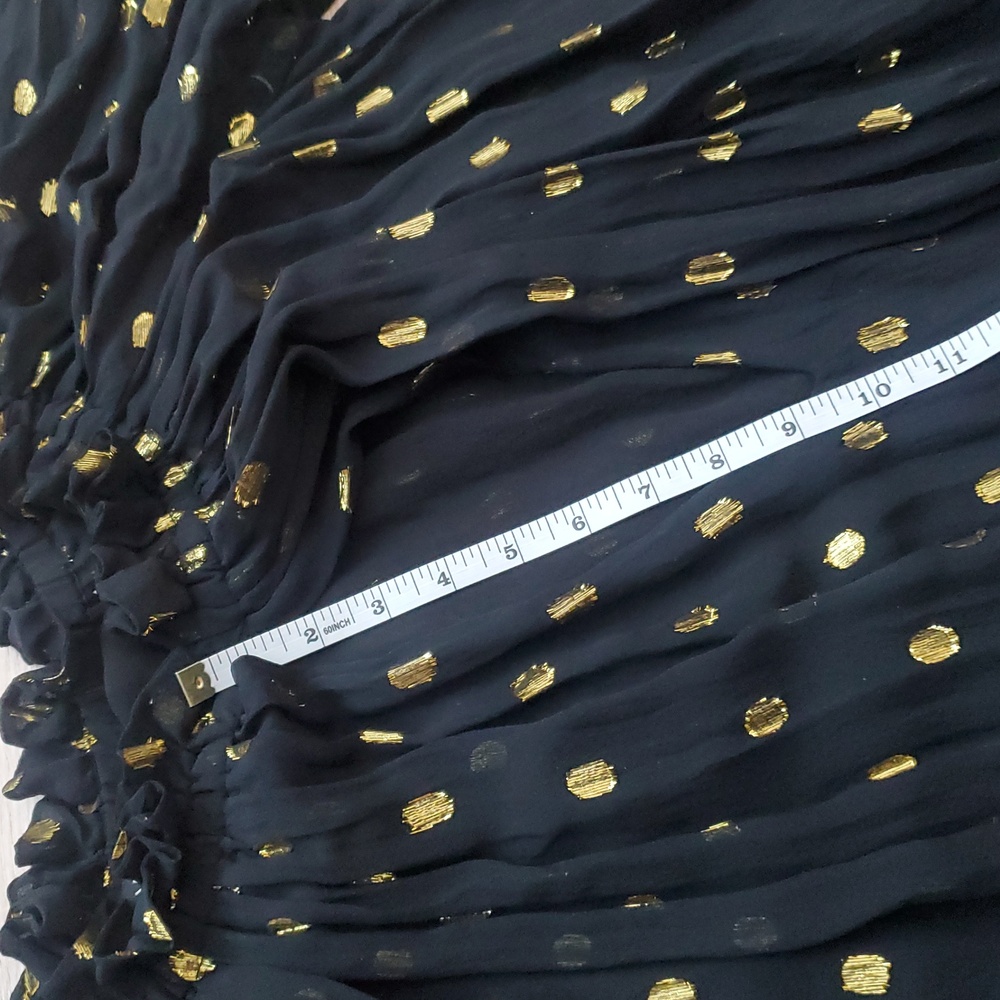 Isabel Marant Off Shoulder Black And Gold Polka Dot Dress - Picture 9 of 16